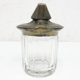 Antique Art Deco Tobacco & Cigar Jar Humidor, Bronze Egyptian Pharaon Lid, Glass