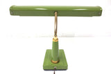 Vintage Mid Century Lmar Gooseneck Hooded Desk Lamp, Green & Gold Metal, Japan