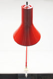 Vintage Mid Century Luxo Drafting Desk Lamp 31" Long Articulated Swing Arm, Bright Red, 6 3/4 Diameter