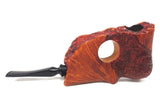 Large 7.5" Rustic Red Wood Tobacco Pipe Signed Brigham with Box, New Old Stock