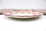 6 Antique Cartier England Porcelain Desert Plates 6 3/4" dia, Red Flowers