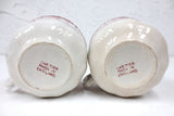 2 Antique Cartier England Coffee & Tea Cups 3 5/8" dia, Red Flowers
